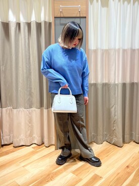 「スポンジニット」｜さっち🐾さん（レディース・152cm）の冬コーディネート