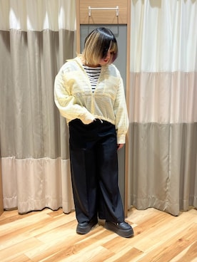 「ブルゾン」｜「アイテム（オールインワン・サロペット）」を使った、さっち🐾さん（レディース・152cm）の春コーディネート