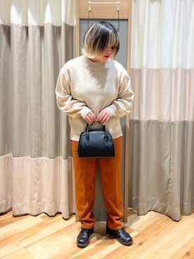 「Samansa Mos2 blue（サマンサモスモスブルー）のアイテム（パンツ、オレンジ系）」を使った、さっち🐾さん（レディース・152cm）の秋コーディネート