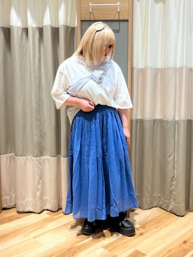 「オフホワイト」｜「アイテム（パンツ）」を使った、さっち🐾さん（レディース・152cm）の春コーディネート