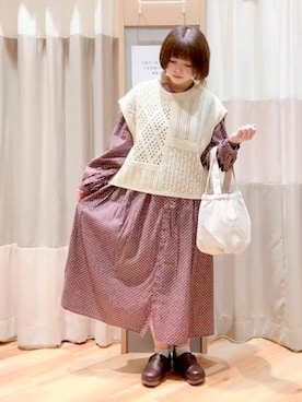 「レトロワンピース」｜「アイテム（その他）」を使った、さっち🐾さん（レディース・152cm）の秋コーディネート