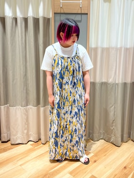 「オフホワイト」｜「アイテム（ワンピース/ドレス）」を使った、さっち🐾さん（レディース・152cm）の夏コーディネート