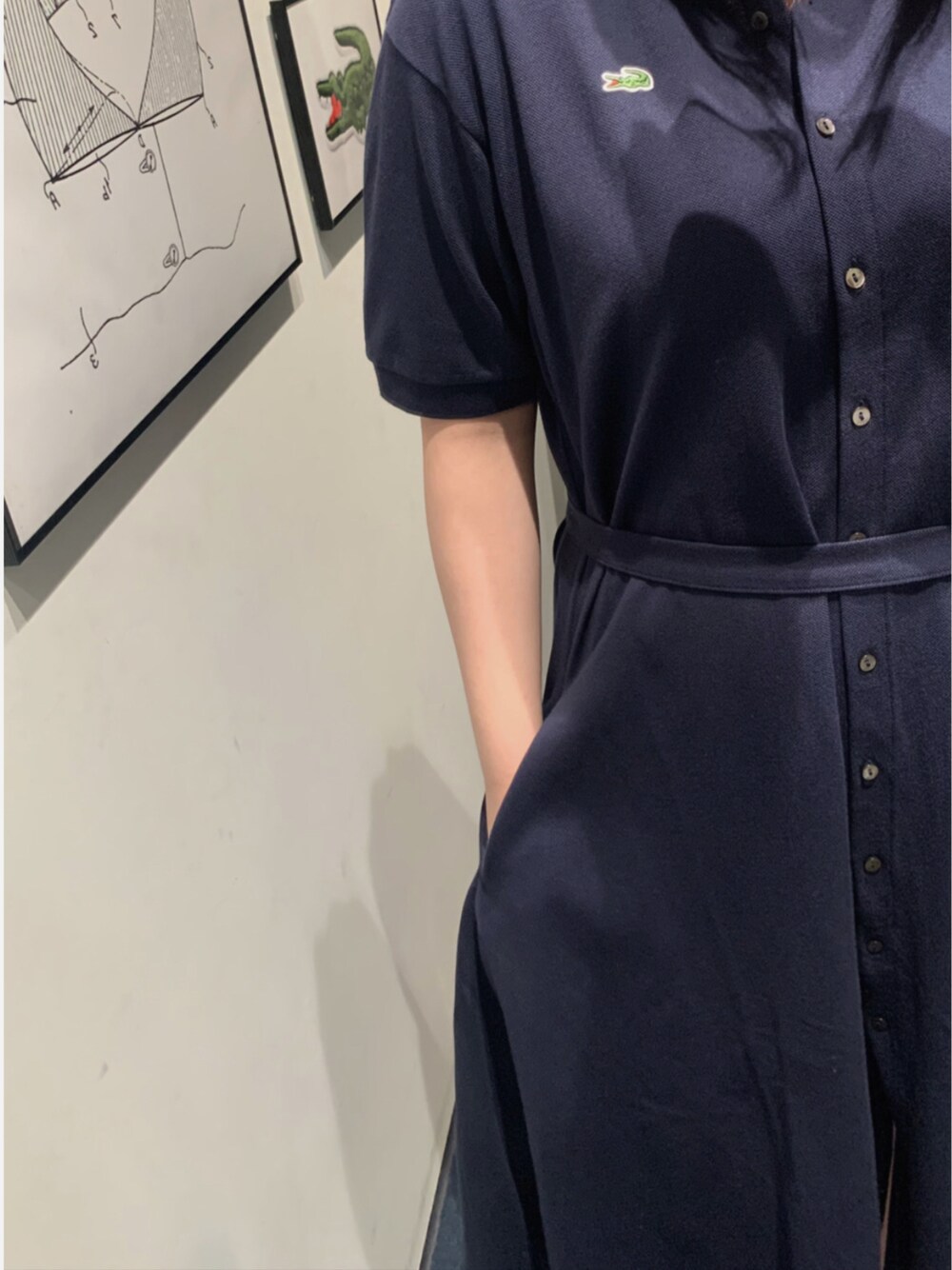 LACOSTE グレー 半袖シャツワンピース 38 LACOSTE グレー 半袖シャツワンピース 38 - メルカリ