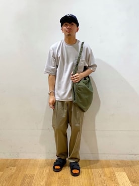 「Mお悩み別 / ふくらはぎ筋肉質」｜「アイテム（帽子）」を使った、10776kyさん（メンズ・179cm）の夏コーディネート