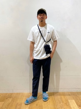 「Mお悩み別 / ふくらはぎ筋肉質」｜「アイテム（帽子）」を使った、10776kyさん（メンズ・179cm）の夏コーディネート