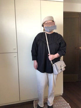 「yuni（ユニ　）のアイテム（帽子）」を使った、にこさん（レディース・160cm）の秋コーディネート