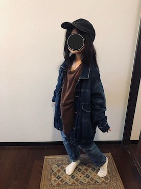「BRANSHES（ブランシェス）のアイテム（パンツ）」を使った、にこさん（レディース・160cm）の冬コーディネート