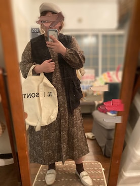 「yuni（ユニ　）のアイテム（帽子）」を使った、にこさん（レディース・160cm）の秋コーディネート