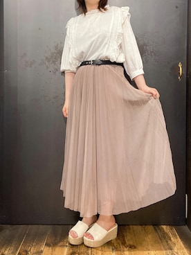 「rps（アールピーエス）のアイテム（サンダル）」を使った、いしころさん（レディース・157cm）の夏コーディネート