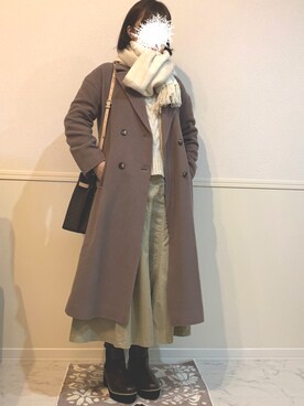 「PROPORTION BODY DRESSING（プロポーションボディドレッシング）のアイテム（ジャケット/アウター）」を使った、Monさん（レディース・157cm）の冬コーディネート