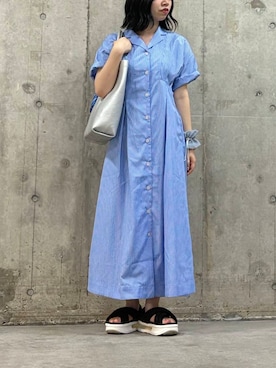 「アイテム（シャツワンピース）」を使った、s.さん（レディース・161cm）の夏コーディネート