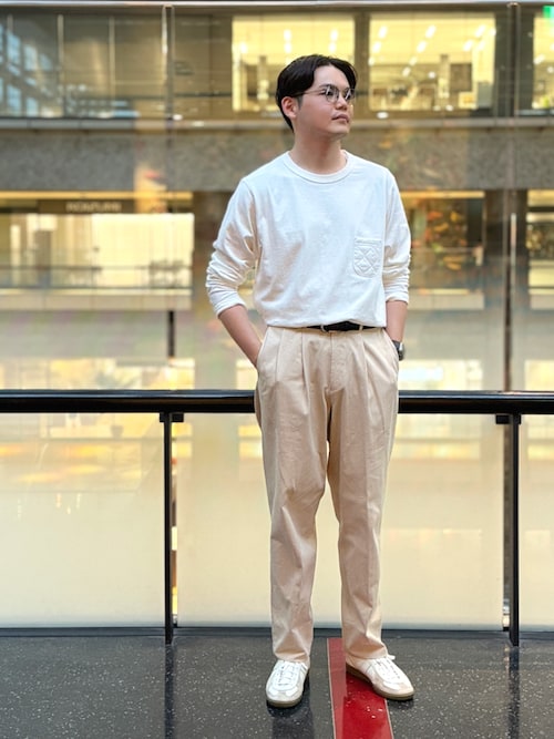 【 日本製・USコットン長袖Tシャツ 】Jackman X Lavenham Lightweight Quilt Pocket L/S Tee Mens / ジャックマン X ラベンハム ライトウェイト キルト ポケット ロングスリーブ ティー メンズ