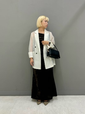 「SENSE OF PLACE by URBAN RESEARCH（センスオブプレイスバイアーバンリサーチ）のシアーベロアドレープキャミワンピ（ワンピース）」を使った、misuzuさん（レディース・153cm）の秋コーディネート