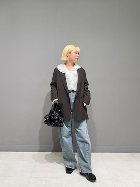 「SENSE OF PLACE by URBAN RESEARCH（センスオブプレイスバイアーバンリサーチ）のダブルテーラードジャケット（その他アウター）」を使った、misuzuさん（レディース・153cm）の秋コーディネート