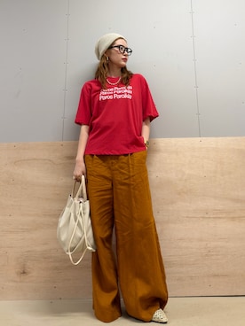 「URBAN RESEARCH DOORS（アーバンリサーチドアーズ）の和紙ビーニー（ニットキャップ/ビーニー、ベージュ系）」を使った、カトソンさん（レディース・158cm）の夏コーディネート