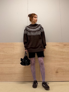 「アイテム（ヘアアクセサリー）」を使った、カトソンさん（レディース・158cm）の秋コーディネート