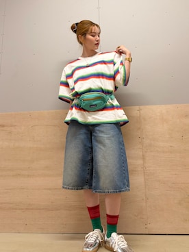 「URBAN RESEARCH Sonny Label（アーバンリサーチサニーレーベル）のアイテム（パンツ）」を使った、カトソンさん（レディース・158cm）の夏コーディネート