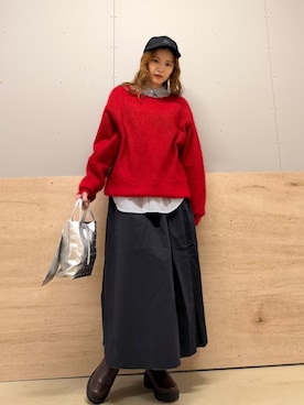 「アイテム（シャツ/ブラウス）」を使った、カトソンさん（レディース・158cm）の秋コーディネート