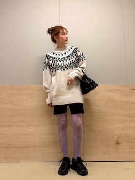 「アイテム（ヘアアクセサリー）」を使った、カトソンさん（レディース・158cm）の秋コーディネート