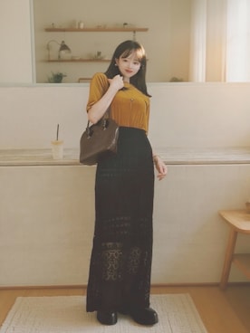 「DHOLIC（ディーホリック）のアイテム」を使った、r i n o.. ♡ྀིさん（レディース・153cm）の秋コーディネート