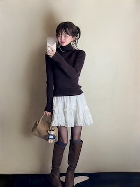 「アイテム（リング）」を使った、r i n o.. ♡ྀིさん（レディース・153cm）の冬コーディネート