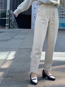 「ZARA（ザラ）のアイテム（スラックス）」を使った、ミントさん（レディース・160cm）の冬コーディネート