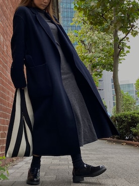 「heureuxのアイテム（ローファー、ブラック系）」を使った、ミントさん（レディース・160cm）の秋コーディネート