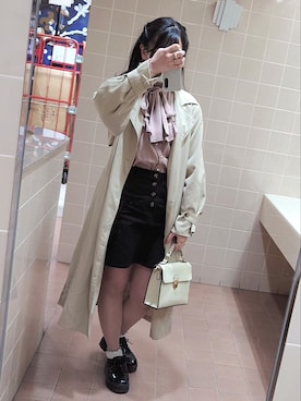 「RETRO GIRL（レトロガール）のアイテム（トレンチコート）」を使った、セキレイさん（レディース・160cm）の春コーディネート