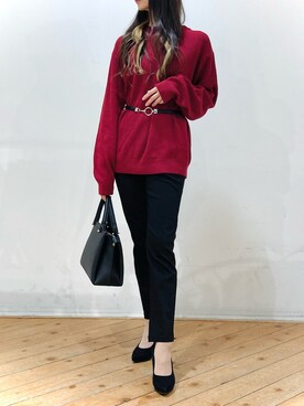 「TAKA-Q（タカキュー）のアイテム（ニット/セーター）」を使った、m.tさん（レディース・163cm）の冬コーディネート