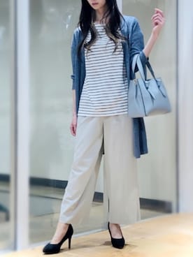 「m.f.editorial（エムエフエディトリアル）のアイテム（パンツ）」を使った、m.tさん（レディース・163cm）の夏コーディネート