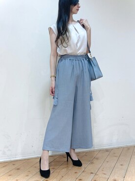 「m.f.editorial（エムエフエディトリアル）のアイテム（パンツ）」を使った、m.tさん（レディース・163cm）の夏コーディネート