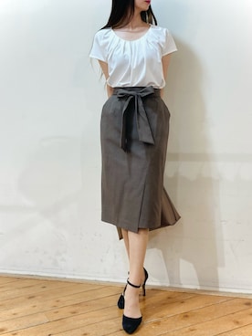 「m.f.editorial（エムエフエディトリアル）のアイテム（トップス）」を使った、m.tさん（レディース・163cm）の夏コーディネート
