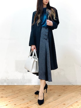 「m.f.editorial（エムエフエディトリアル）のアイテム（スカート）」を使った、m.tさん（レディース・163cm）の冬コーディネート