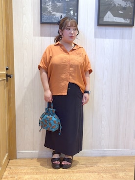 「アイテム（バッグ、ブルー系）」を使った、mayaさん（レディース・155cm）の夏コーディネート