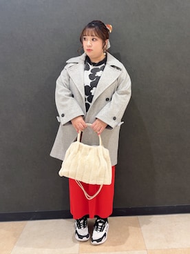 「アイテム（チェスターコート）」を使った、mayaさん（レディース・155cm）の秋コーディネート