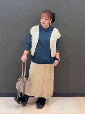 「アイテム（チュニック）」を使った、mayaさん（レディース・155cm）の秋コーディネート