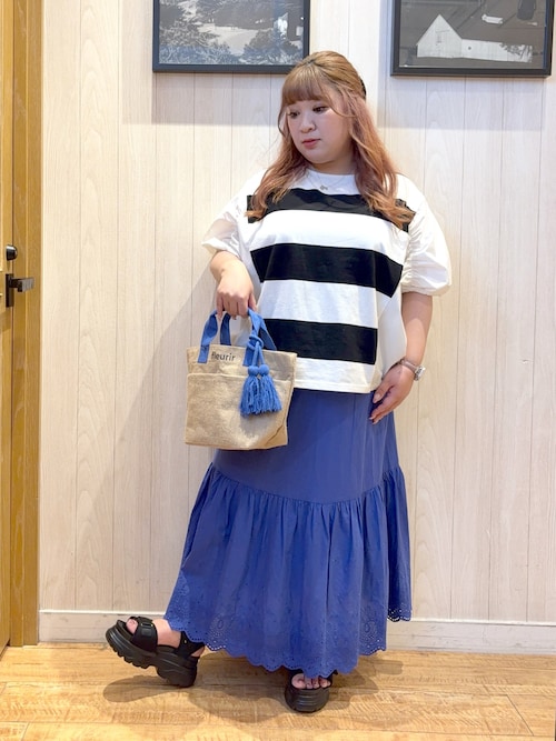 コットンティアードスカート トッコクローゼット tocco closet ポケット付きレース切り替え