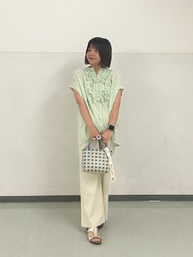 「URBAN RESEARCH Sonny Label（アーバンリサーチサニーレーベル）のアイテム（パンツ）」を使った、はるまきさん（レディース・154cm）の夏コーディネート