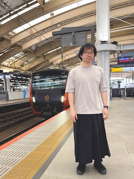 「アイテム（サンダル）」を使った、konosssさん（メンズ・171cm）の秋コーディネート