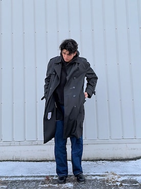 「アイテム（トレンチコート）」を使った、harutakaさん（メンズ・180cm）の冬コーディネート