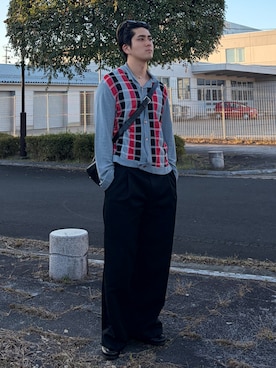 「アイテム（ニット/セーター、その他）」を使った、harutakaさん（メンズ・180cm）の秋コーディネート