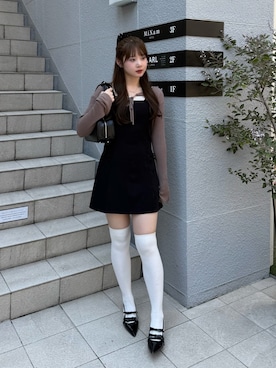 「アイテム（ワンピース/ドレス、ブラウン系）」を使った、Remi さん（レディース・164cm）の夏コーディネート