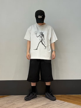 「WHITELAND（ホワイトランド）のアイテム（トップス）」を使った、amonさん（メンズ・170cm）の夏コーディネート