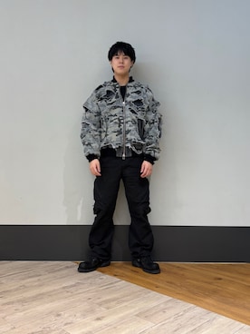 「DANKE SCHON（ダンケシェーン）のアイテム（MA-1）」を使った、amonさん（メンズ・170cm）の冬コーディネート