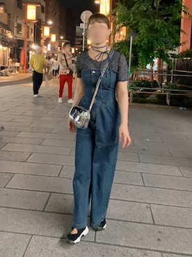 「Kastane（カスタネ）のアイテム（サロペット/オーバーオール）」を使った、akiさん（レディース・153cm）の夏コーディネート