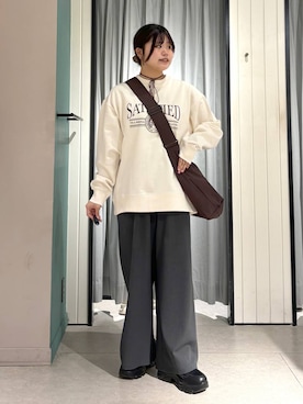 「LOWRYS FARM（ローリーズファーム）のLFポーチツキショルダー 284037（ショルダーバッグ）」を使った、なっぴさん（レディース・158cm）の冬コーディネート