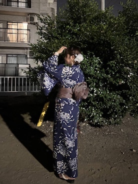 「アイテム（浴衣）」を使った、なっぴさん（レディース・158cm）の夏コーディネート