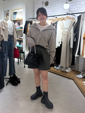 「アイテム（ニット/セーター）」を使った、なっぴさん（レディース・158cm・10代）の秋コーディネート