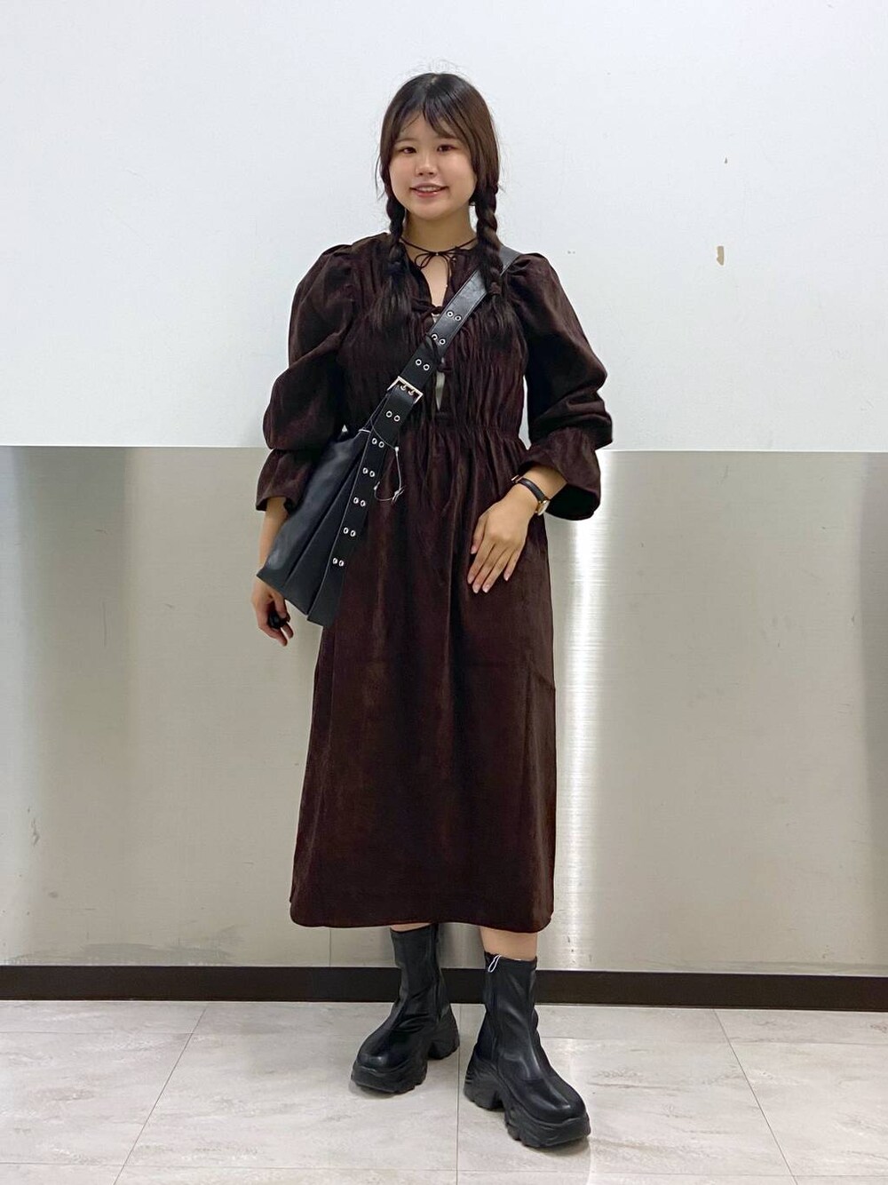 2WAYリボンシャーリングワンピース 133569を使った人気