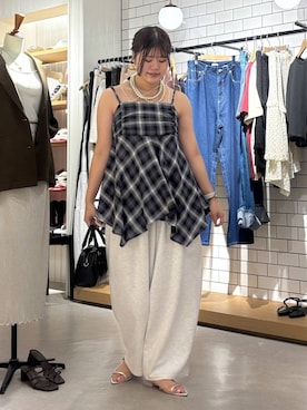 「LOWRYS FARM（ローリーズファーム）のパールタレンネックレス　249411（ネックレス）」を使った、なっぴさん（レディース・158cm・20代）の夏コーディネート